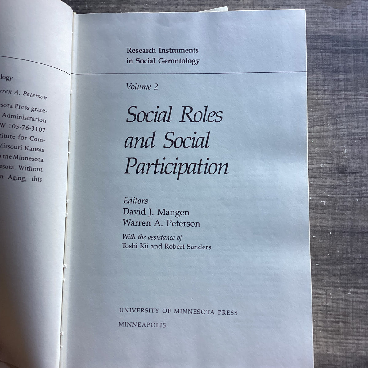 Social Roles and Social Participation 
By David J Mangen